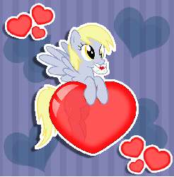 Size: 563x571 | Tagged: safe, artist:kennyklent, derpy hooves, pegasus, pony, g4, animated, cute, female, flapping, floating, heart, hearts and hooves day, leaning, letter, mail, mare, mouth hold, nom, smiling, solo, spread wings, valentine