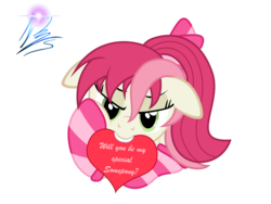 Size: 8000x6000 | Tagged: safe, artist:nightmaremoons, roseluck, pony, g4, absurd resolution, bedroom eyes, clothes, female, mouth hold, simple background, socks, solo, transparent background, valentine, vector