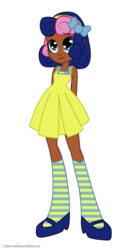Size: 442x866 | Tagged: safe, artist:robynne, bon bon, sweetie drops, human, equestria girls, g4, clothes, dark skin, human coloration, simple background, solo, transparent background