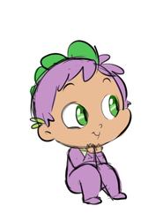 Size: 301x407 | Tagged: safe, artist:girgrunny, edit, spike, g4, the cutie mark chronicles, baby, baby spike, cropped, cute, footed sleeper, humanized, newborn spike, spikabetes