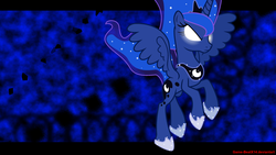 Size: 2560x1440 | Tagged: safe, artist:game-beatx14, princess luna, pony, g4, female, glowing eyes, solo, vector, wallpaper