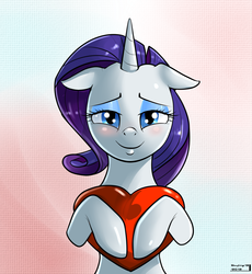 Size: 1202x1305 | Tagged: safe, artist:skyart301, rarity, pony, unicorn, g4, bedroom eyes, blushing, female, heart, lidded eyes, looking at you, mare, smiling, solo, valentine