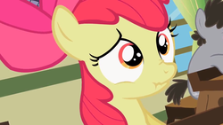 Size: 1280x720 | Tagged: safe, screencap, apple bloom, earth pony, pony, family appreciation day, g4, scrunchy face