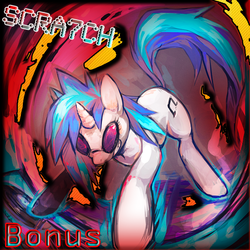 Size: 632x632 | Tagged: safe, artist:zebrahead101, dj pon-3, vinyl scratch, pony, g4, album cover, solo