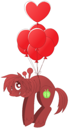 Size: 482x891 | Tagged: safe, artist:dr-idiot, big macintosh, earth pony, pony, g4, balloon, grimdark big mac, heart balloon, male, simple background, solo, stallion, transparent background
