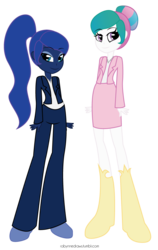 Size: 636x1006 | Tagged: safe, artist:robynne, princess celestia, princess luna, human, equestria girls, g4, clothes, duo, duo female, female, humanized, royal sisters, siblings, simple background, sisters, transparent background