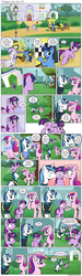 Size: 1200x4000 | Tagged: safe, artist:muffinshire, night light, princess cadance, shining armor, twilight sparkle, twilight velvet, comic:twilight's first day, accidental kiss, adorkable, blushing, cheek kiss, clothes, cockblock, comic, cute, dork, fence, filly, garden, gate, hair bow, kiss sandwich, kissing, moment killer, muffinshire is trying to murder us, parent, scrunchy face, slice of life, sproing, sunshine sunshine, taxi, twiabetes, uniform, what just happened