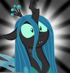 Size: 1000x1045 | Tagged: safe, artist:zantyarz, queen chrysalis, changeling, changeling queen, g4, female, reaction image, surprise face