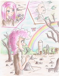 Size: 1024x1323 | Tagged: safe, artist:cheryl-jum, pinkie pie, human, g4, comic, humanized, pinkamena diane pie, scene interpretation, younger