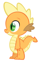 Size: 1377x2108 | Tagged: safe, artist:durpy, color edit, applejack, spike, dragon, g4, applejack (male), rule 63, simple background, solo, species swap, transparent background, vector