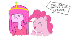 Size: 900x493 | Tagged: safe, artist:bellacielo, pinkie pie, g4, adventure time, crossover, male, princess bubblegum