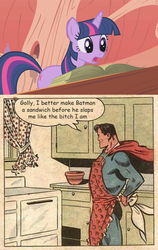 Size: 480x760 | Tagged: safe, twilight sparkle, g4, comic, male, superman, wat