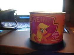 Size: 1024x768 | Tagged: safe, applejack, g4, derp, heinz, pasta, tomato sauce