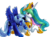 Size: 909x668 | Tagged: dead source, safe, artist:fizzy-dog, princess celestia, princess luna, alicorn, pony, g4, royal sisters, s1 luna, simple background, transparent background