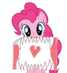 Size: 638x699 | Tagged: safe, pinkie pie, g4, creepy, exploitable meme, meme, note, pinkie's note meme, teeth, valentine's day