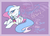 Size: 600x428 | Tagged: safe, artist:probablyfakeblonde, star catcher, pegasus, pony, g3, g4, ears back, eyeshadow, female, flower, folded wings, g3 to g4, generation leap, heart's desire, lavender background, lying down, makeup, mouth hold, prone, rose, shy, simple background, solo, valentine's day, wings