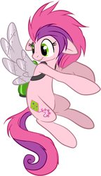 Size: 377x655 | Tagged: safe, artist:fizzy-dog, skywishes, earth pony, pony, g3, g4, artificial wings, augmented, female, g3 to g4, generation leap, mechanical wing, solo, wings