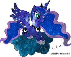 Size: 2200x1776 | Tagged: safe, artist:und34d951, artist:voleurchatnoire, princess luna, pony, g4, cloud, female, simple background, solo, transparent background, vector