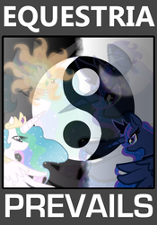 Size: 2100x3000 | Tagged: safe, princess celestia, princess luna, g4, equestria prevails, propaganda