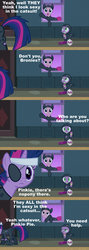 Size: 1920x5400 | Tagged: safe, pinkie pie, spike, twilight sparkle, g4, bronybait, comic, fourth wall, text