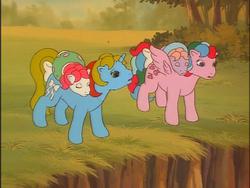 Size: 640x480 | Tagged: safe, screencap, ribbon (g1), ripple (g1), surf rider, whizzer, sea pony, g1, my little pony 'n friends, baby sea ponies