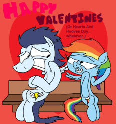 Size: 1039x1113 | Tagged: safe, artist:jazo123, rainbow dash, soarin', g4, female, hearts and hooves day, male, ship:soarindash, shipping, straight, valentine's day