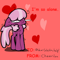 Size: 800x800 | Tagged: safe, artist:skoon, cheerilee, g4, hearts and hooves day, i'm so alone, insanity, valentine, valentine's day