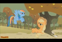 Size: 960x640 | Tagged: safe, applejack, rainbow dash, g4, youtube link