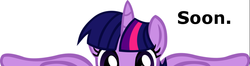 Size: 858x227 | Tagged: safe, twilight sparkle, alicorn, pony, g4, magical mystery cure, female, image macro, mare, soon, twilight sparkle (alicorn), wings