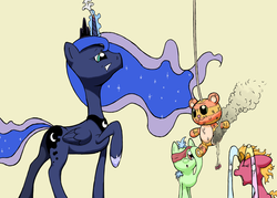 Size: 3500x2500 | Tagged: safe, artist:doggonepony, princess luna, oc, g4, blindfold, crying, piñata