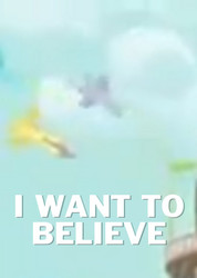 Size: 400x562 | Tagged: safe, edit, edited screencap, screencap, cloud kicker, derpy hooves, pegasus, pony, g4, magical mystery cure, cropped, female, i want to believe, image macro, mare