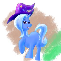 Size: 894x894 | Tagged: safe, artist:archonix, trixie, pony, unicorn, g4, female, looking at you, mare, raised hoof, solo