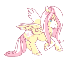 Size: 800x600 | Tagged: safe, artist:gibbons, fluttershy, g4, side view, simple background, solo, spread wings, white background, wings
