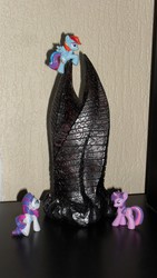 Size: 2052x3648 | Tagged: safe, rainbow dash, rarity, twilight sparkle, pegasus, pony, unicorn, g4, artifact, blind bag, collector, dead space, female, irl, mare, marker (dead space), photo, toy