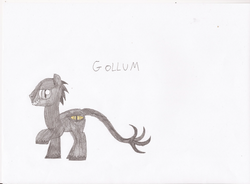 Size: 671x495 | Tagged: safe, artist:star dragon, gollum, palindrome get, ponified, the hobbit