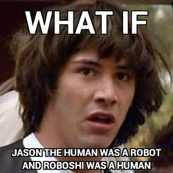 Size: 551x549 | Tagged: safe, human, conspiracy keanu, exploitable meme, jasonthehuman, meme, roboshi (user)