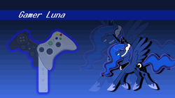 Size: 1920x1080 | Tagged: safe, artist:crazedwhitedude, princess luna, pony, gamer luna, g4, female, solo, wallpaper