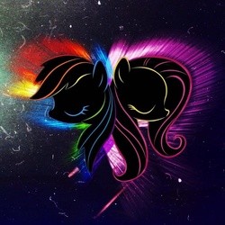 Size: 960x960 | Tagged: safe, artist:kkjdreamwalker's uncle, fluttershy, rainbow dash, g4, eyes closed