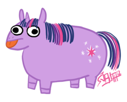 Size: 500x404 | Tagged: safe, artist:tenaflyviper, twilight sparkle, shetland pony, g4, fat, hark a vagrant, kate beaton