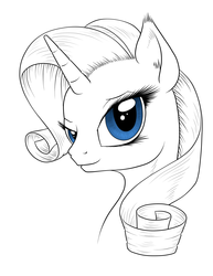 Size: 2468x3200 | Tagged: safe, artist:mekamaned, rarity, pony, g4, bust, female, portrait, simple background, solo