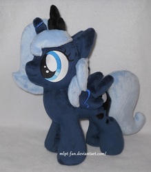 Size: 1002x1146 | Tagged: safe, artist:calusariac, princess luna, pony, g4, female, filly, irl, photo, plushie, solo, woona