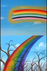 Size: 640x956 | Tagged: safe, screencap, g1, my little pony 'n friends, fake rainbow, no pony, rainbow, rainbows, real rainbow