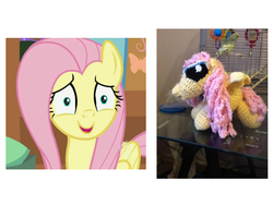 Size: 800x600 | Tagged: artist needed, safe, fluttershy, g4, irl, photo, plushie, reaction image, wat