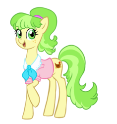 Size: 512x542 | Tagged: safe, artist:sleepykoinu, chickadee, ms. peachbottom, earth pony, pony, g4, games ponies play, clothes, female, mare, raised hoof, simple background, solo, transparent background