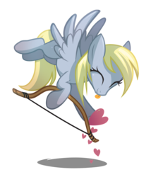 Size: 1593x1865 | Tagged: safe, artist:wicklesmack, derpy hooves, pegasus, pony, g4, bow (weapon), cupid, female, mare, simple background, solo, transparent background, weapon