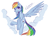 Size: 868x637 | Tagged: safe, artist:eshredder, rainbow dash, pony, g4, cloud, female, solo