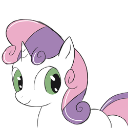 Size: 900x900 | Tagged: safe, sweetie belle, pony, unicorn, g4, female, filly, simple background, solo, white background