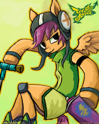 Size: 1200x1500 | Tagged: safe, artist:turbosolid, scootaloo, pegasus, anthro, g4, 2013, female, gum (jet set radio), jet set radio, scooter, solo