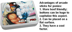 Size: 911x400 | Tagged: safe, arcade stick, barely pony related, text, video game