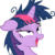 Size: 1189x1188 | Tagged: safe, twilight sparkle, pony, unicorn, g4, lesson zero, my little pony: friendship is magic, ahegao, bust, female, floppy ears, lidded eyes, mare, messy mane, mismatched eyes, nut, open mouth, out of context, reaction image, simple background, smiling, solo, transparent background, twilight snapple, unicorn twilight, vector